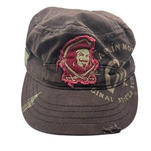 Captain Morgan Official Crew Gear Brown Cadet Hat Distressed Military Cap L/XL